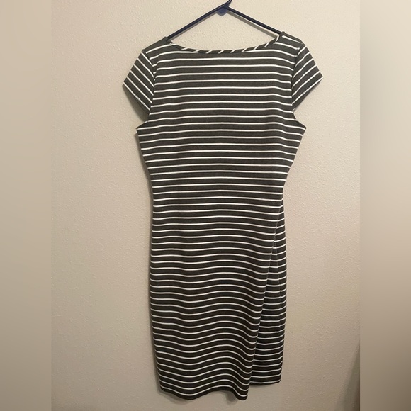 Alloy Gray and White Striped Midi Dress - Picture 2 of 4